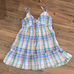 Plaid Sundress with Spaghetti Straps